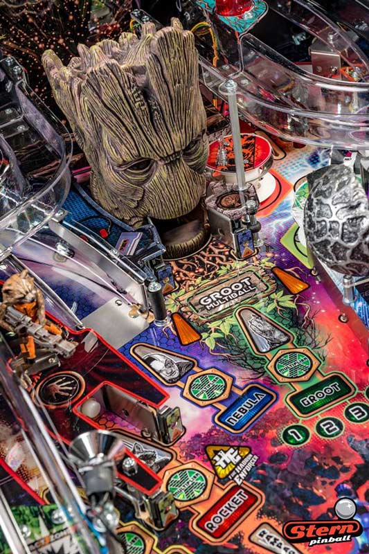 Guardians of the Galaxy Pro Pinball Machine - Groot Head Open